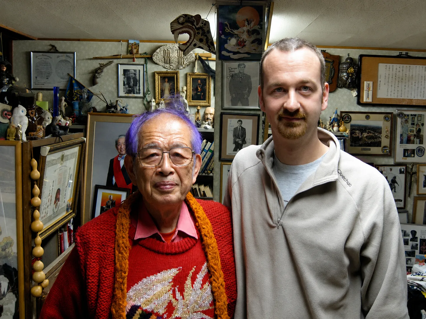 Fabrice Lhermitte aux côtés de Hatsumi Sensei, chez le maître au Japon en 2011